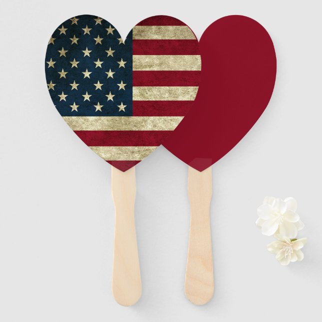 American Flag Hand Fan (Front and Back)
