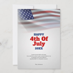 American Flag Happy 4th Of July Greeting Card