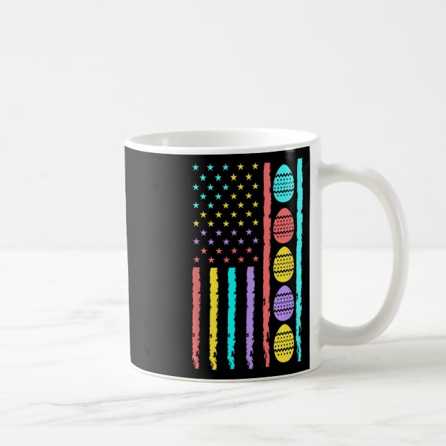 American Flag Happy Easter Egg Hunting Patriotic E Coffee Mug (Right)