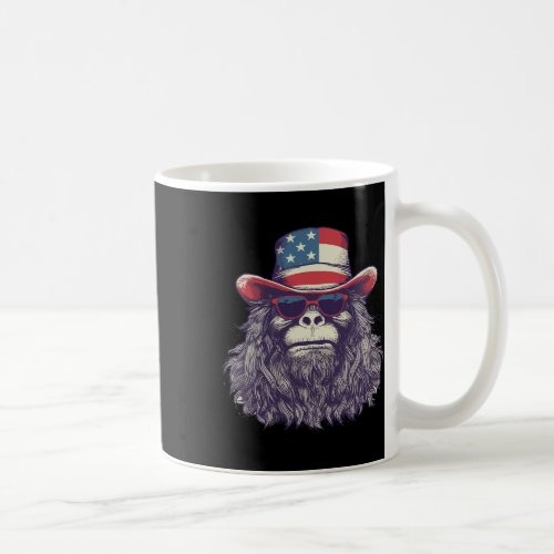 American Flag Hat 4th Of July Patriotic Sasquatch  Coffee Mug