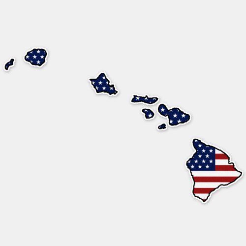 American Flag Hawaii Sticker