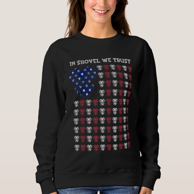 American Flag Hd In Shovel We Trust Shovelhead Mot Sweatshirt (Front)