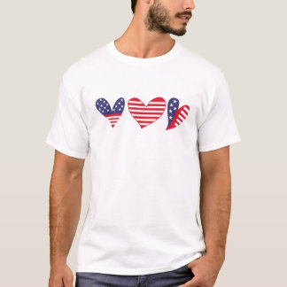American Flag Heart 4th of July T-Shirt