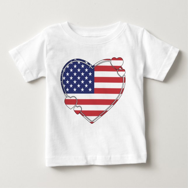 American Flag Heart Baby T-Shirt (Front)
