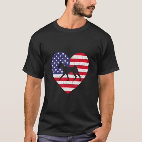 American Flag Heart Basenji Dog 4th Of July Usa Pa T_Shirt