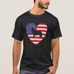 American Flag Heart Border Collie Dog 4th Of July  T-Shirt