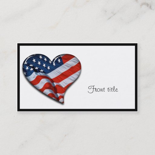 Customizable American Flag Heart Business Card Template