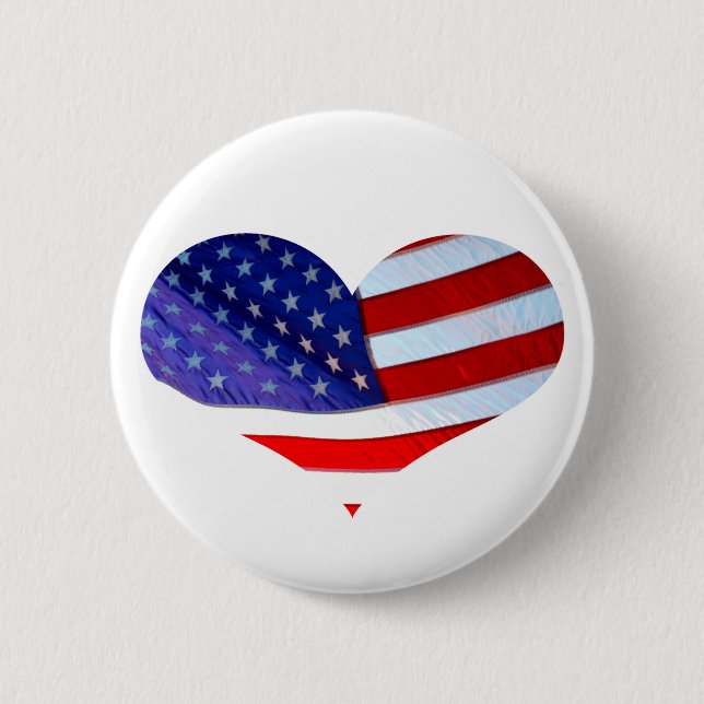 American Flag Heart Button (Front)