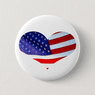 American Flag Heart Button