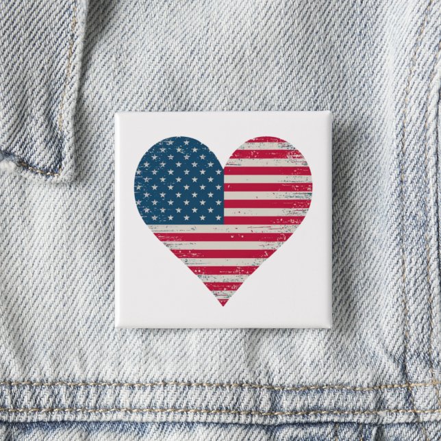 American Flag Heart Button (Creator Uploaded)