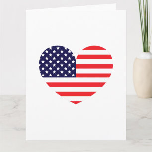 American Flag Heart Card