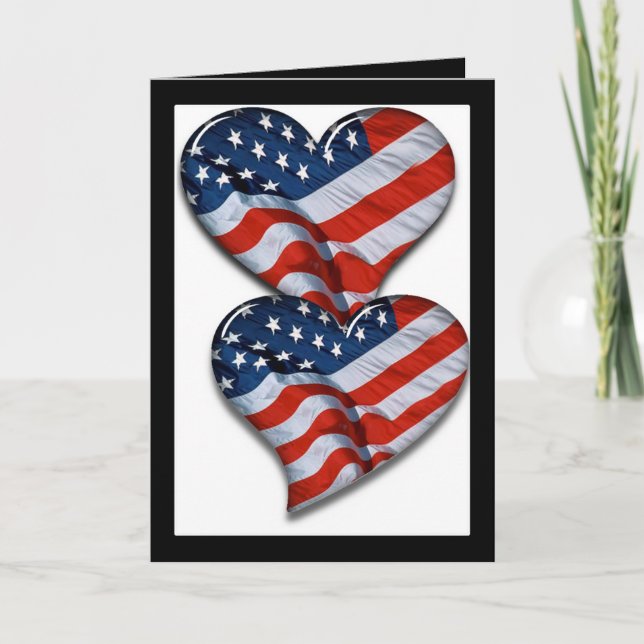 American Flag Heart Card (Front)