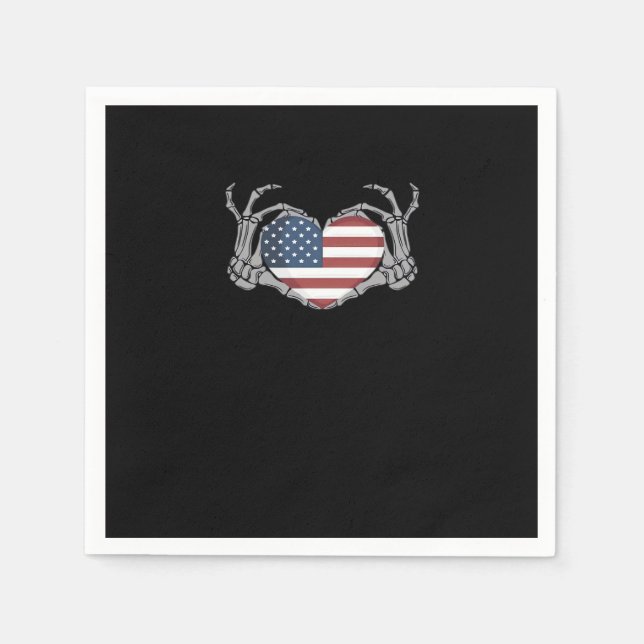 American Flag Heart Classic Design Napkins (Front)