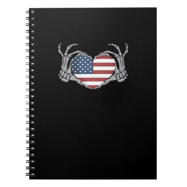 American Flag Heart Classic Design Notebook (Front)