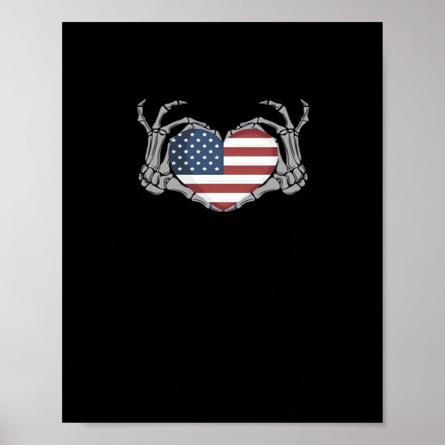 American Flag Heart Classic Design Poster (Front)