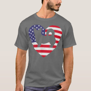 American Flag Heart Corgi Dog 4th of July USA Patr T-Shirt