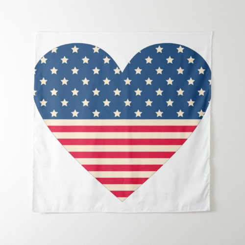 American Flag Heart Design Backdrop