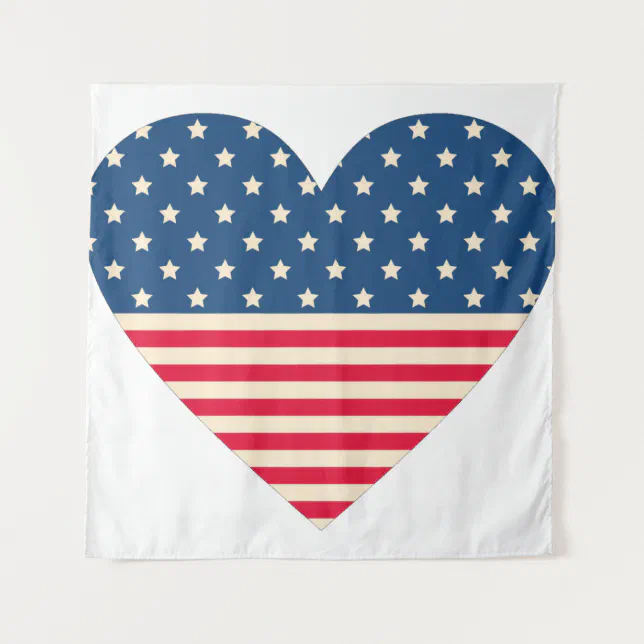 American Flag Heart Design Backdrop Zazzle