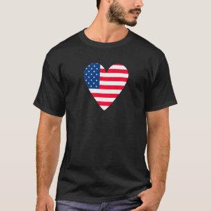 American Flag Heart Flag T-Shirt