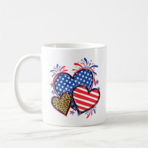 American Flag Heart Leopard Sublimation-64210 Coffee Mug