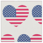 American Flag Heart Patriotic USA Banner Fabric