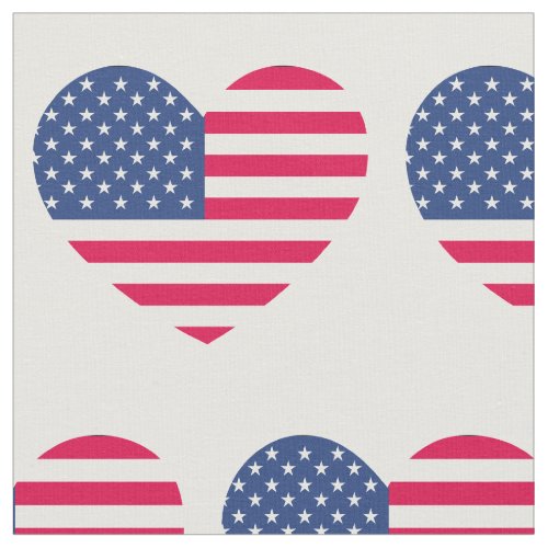 American Flag Heart Patriotic USA Banner Fabric