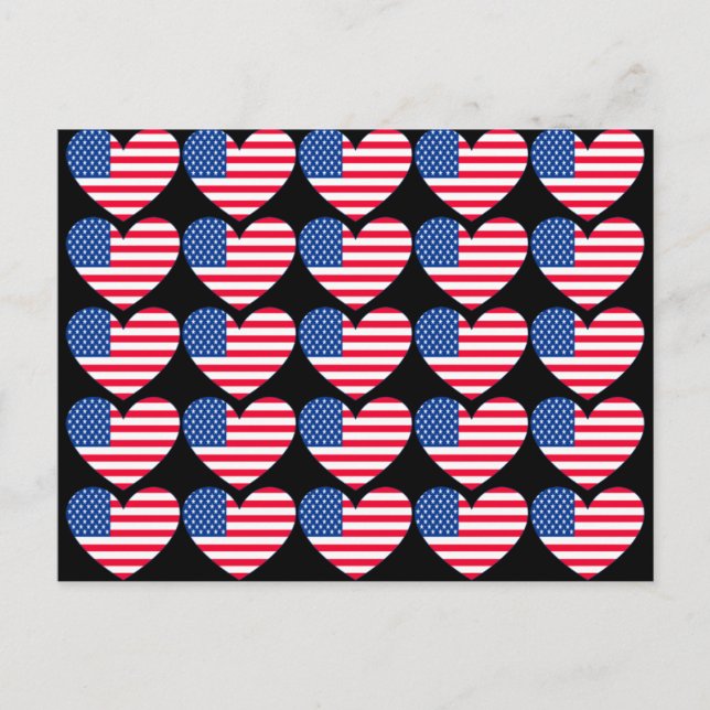American Flag Heart Postcard (Front)