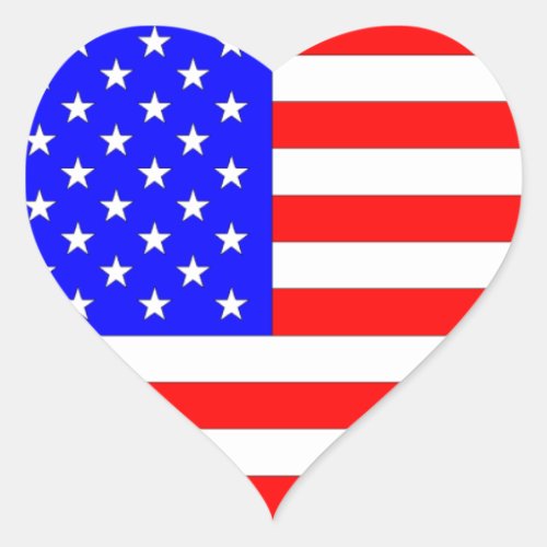 AMERICAN FLAG HEART STICKER