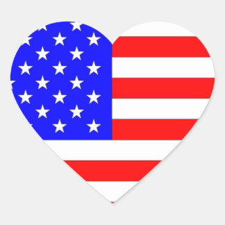 AMERICAN FLAG HEART STICKER