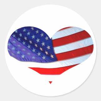 American Flag Heart Sticker