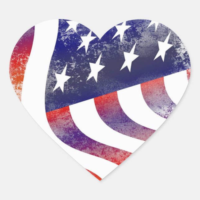 American Flag Heart Sticker (Front)