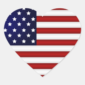 American Flag Heart Sticker