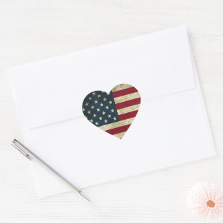 American Flag Heart Sticker