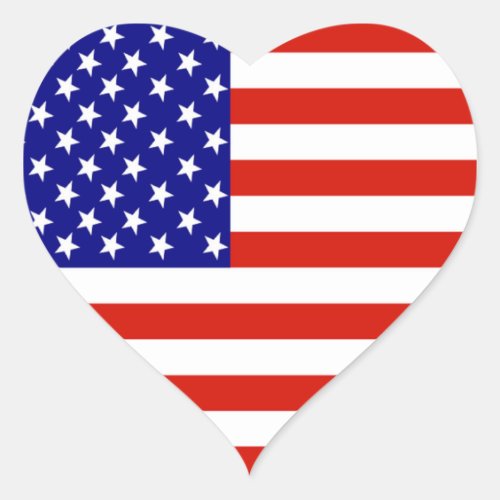 AMERICAN FLAG HEART STICKER