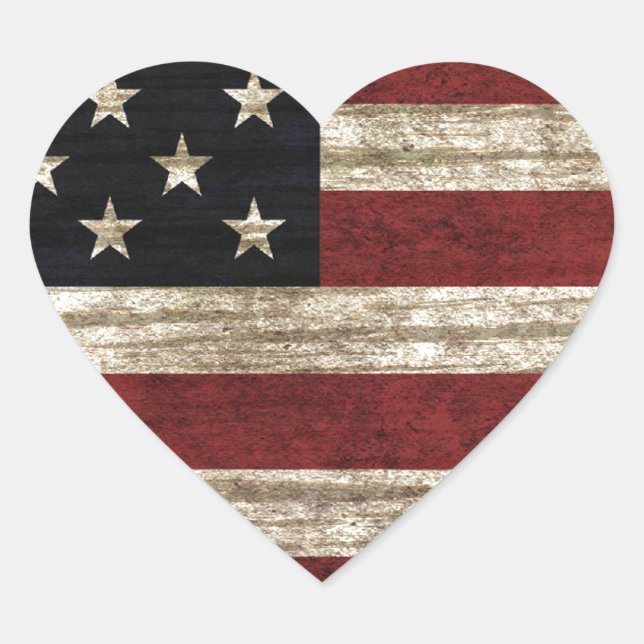 American Flag Heart Sticker (Front)