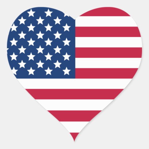 American Flag Heart Sticker