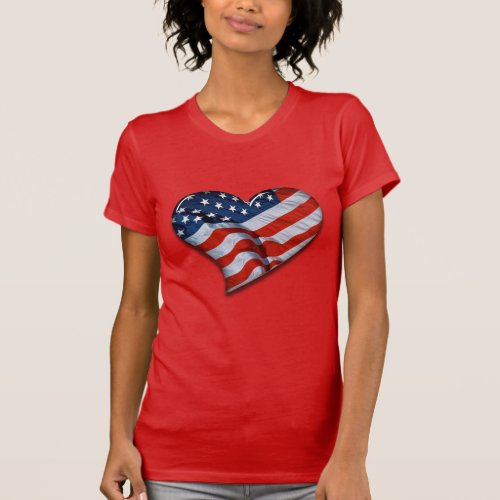 American Flag Heart T_Shirt