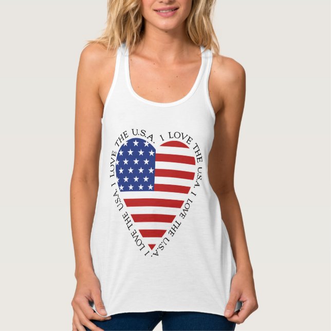American Flag Heart T-shirt ( KIDS styles too! ) Tank Top (Front)