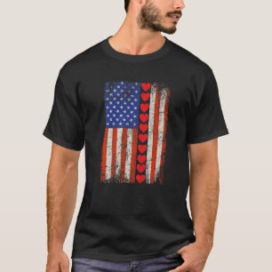 American Flag Hearts T-Shirt