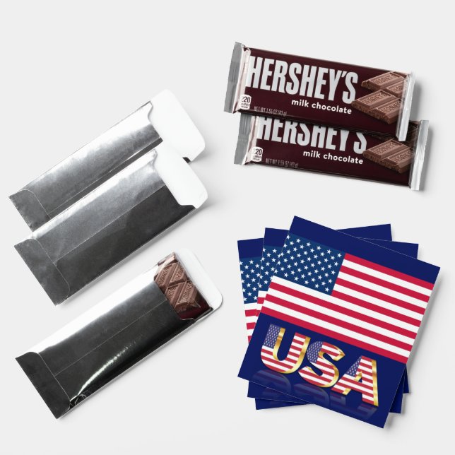 American Flag Hershey Bar Favors USA (Front)