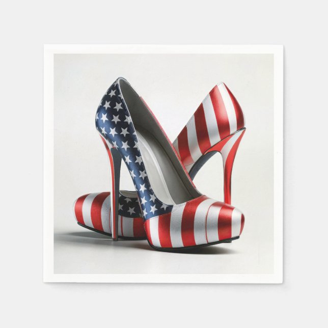 American Flag High Heels Napkins (Front)