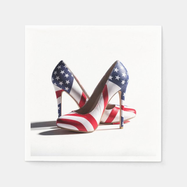 American Flag High Heels Napkins (Front)
