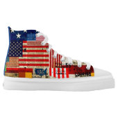 AMERICAN FLAG High Top Shoes (Left Shoe Inside)