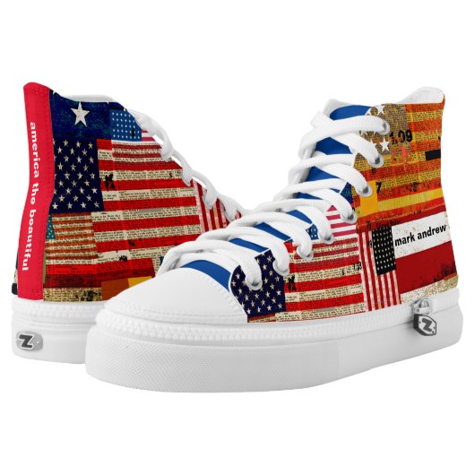 AMERICAN FLAG High Top Shoes (Pair)