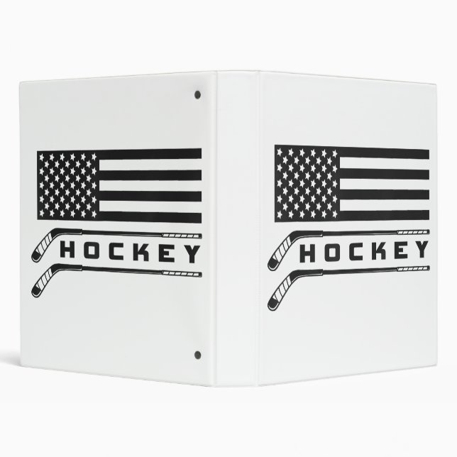 American Flag Hockey Apparel - Hockey 3 Ring Binder (Background)