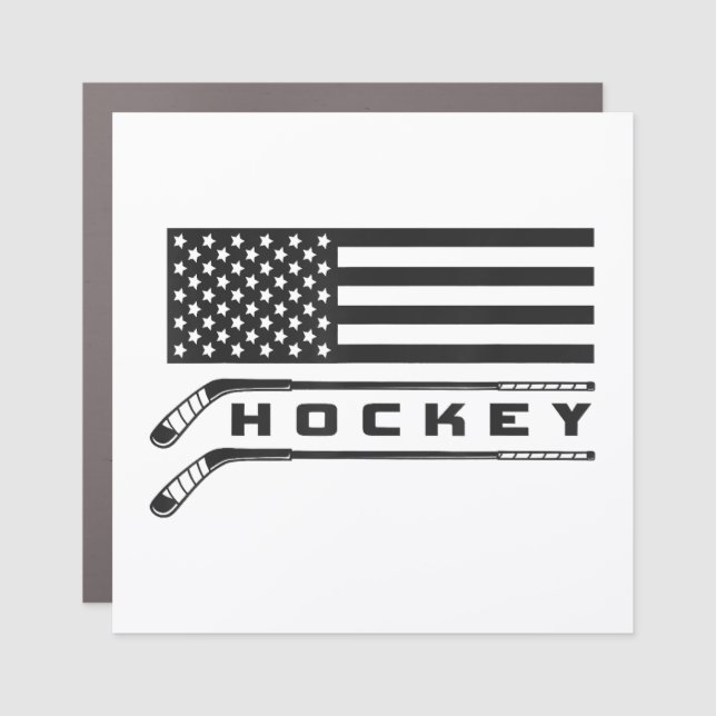 American Flag Hockey Apparel - Hockey Car Magnet (Front)