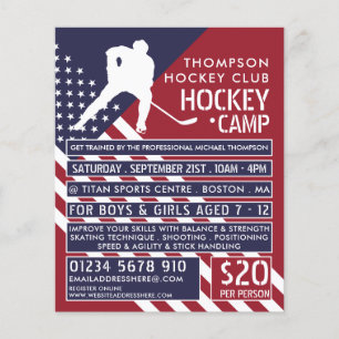 American Flag, Hockey Camp Advertising Flyer