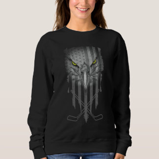 American Flag Hockey Patriotic Ice Hockey Player Sweatshirt