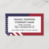 American Flag, Hockey Player, Hockey Coach Business Card (Back)
