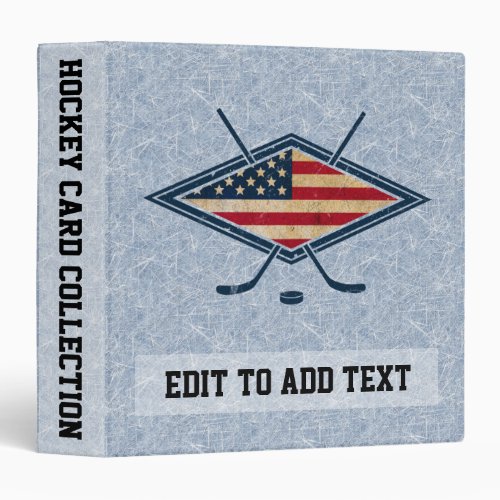 American Flag Hockey Trading Card Album Binder